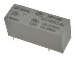 Relay; electromagnetic miniature; HF118F-012-1HS5T (JQX68; HF68); 12V; DC; SPST NO; 10A; 250V AC; 10A; 30V DC; PCB trough hole; Hongfa; RoHS