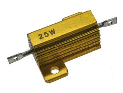Resistor; wire-wound with heatsink; R25W5%10R; solder; screw with a nut; 25W; 10ohm; 5%; Aluminium; axial; 28x27x14mm; AH25; TCO / Thunder; RoHS