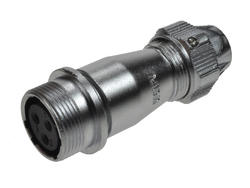 Socket; WF16K3ZE1; 3 ways; solder; 2,0mm2; 5-6,5mm; for cable; IP67; 10A; 500V; Weipu; RoHS