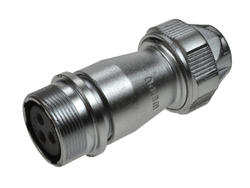 Socket; WF20K3ZE1; 3 ways; solder; 2,5mm2; 9-10,5mm; for cable; IP67; 25A; 500V; Weipu; RoHS
