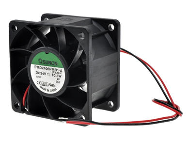 Fan; PMD2406PMB1-A(2).GN; 60x60x38mm; ball bearing; 24V; DC; 10W; 95,99m3/h; 56dB; 0,43A; 8000RPM; 2 wires; Sunon; RoHS; 10÷27,6V; 300mm