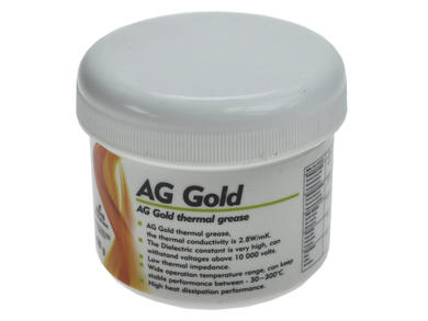 Paste; heat transferrin; Gold/100g; 100g; paste; plastic container; AG Termopasty; 2,8W/mK
