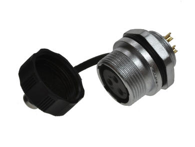 Socket; WF16K3ZM1; 3 ways; solder; 2,0mm2; for panel; 16mm; IP67; 10A; 500V; Weipu; RoHS