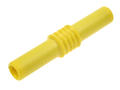 Connecting plug; Amass; 26.410.3; (F/F) 2x banana socket 4mm; yellow; 42mm; 19A; 60V; nickel plated brass; PVC; RoHS