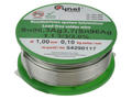 Soldering wire; 1,0mm; reel 0,1kg; Sn96,3Ag3,7/1,00/0,10; lead-free; Sn96,3Ag3,7; Cynel; wire; 1.1.3/3/3.0%; solder tin