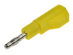 Banana plug; 4mm; 25.452.3; yellow; 54mm; pluggable (4mm banana socket); solder; 32A; 60V; nickel plated brass; PA; Amass; RoHS