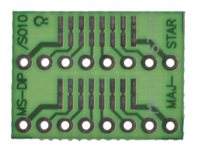 Circuit board; adapter; UMSMD; adapter SOP08-16-DIP08-16; drilled; 1pcs.; green