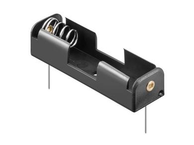 Battery holder; BC3/TE; 1xR6(AA); 2 pins; for PCB horizontal; container; black; Goobay; RoHS; R6 AA