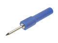 Connecting plug; Amass; 26.470.5; needle 2mm / banana socket 4mm; blue; 51mm; 10A; 30V; nickel plated brass; PA; RoHS; 6.208