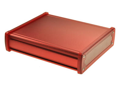 Obudowa; uniwersalna; ALUG706RD160-IR; aluminium; 146,6mm; 169mm; 41,6mm; czerwony; zaślepki poliwęglanowe transparentne czerwone; Gainta; RoHS