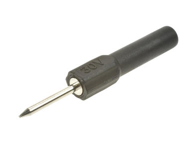 Connecting plug; Amass; 26.470.2; needle 2mm / banana socket 4mm; black; 51mm; 10A; 30V; nickel plated brass; PA; RoHS; 6.208