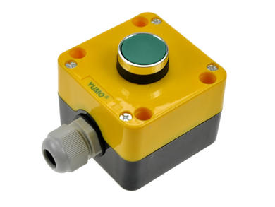 Przełącznik; przyciskowy; SDL16-JBPC1A1; OFF-(ON); zielony; bez podświetlenia; śrubowe; 2 pozycje; 5A; 250V AC; 22mm; Yumo