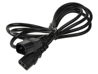 Cable; extension cord; PK-3WP1,8; IEC C14 IBM straight plug; IEC C13 IBM straight socket; 1,8m; black; 3 cores; 0,75mm2; PVC; round; stranded; Cu