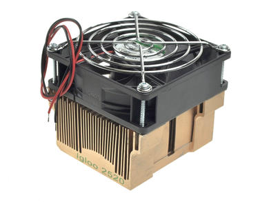 Heatsink; with fan 12V DC; 2520Al+CuWO; RDH8025S1 X-Fan slide 69,3m3/h; 0,4K/W; plain; 77mm; 63mm; 42mm; RoHS