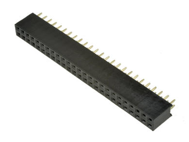 Socket; pin; PBD50S; 2,54mm; black; 2x25; straight; 8,5mm; 3mm; through hole; gold plated; RoHS