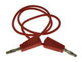 Test lead; 22.100.050.1; 2x banana plug; 4mm; 0,5m; PVC; 0,75mm2; red; 15A; 60V; nickel plated brass; Amass; 3.106