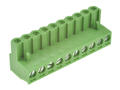 Terminal block; AK950/10-5; 10 ways; R=5,00mm; 17,3mm; 15A; 300V; for cable; angled 90°; square hole; slot screw; screw; vertical; 2,5mm2; green; PTR Messtechnik; RoHS