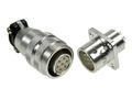 Connector; C03/7p; 7 ways; solder; 0,5mm2; 6mm; cable socket & panel mounted plug; 12mm; white; silver; 5A; Connfly; RoHS