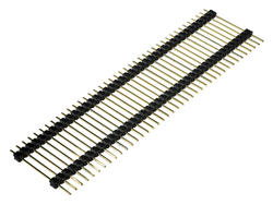 Pin header; pin; PLS40S-29; 2,54mm; black; 1x40; straight; double deck; 20mm; 3/6mm; through hole; gold plated; RoHS
