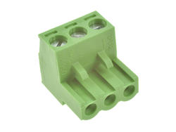 Terminal block; AK950/03-5; 3 ways; R=5,00mm; 17,3mm; 15A; 300V; for cable; angled 90°; square hole; slot screw; screw; vertical; 2,5mm2; green; PTR Messtechnik; RoHS