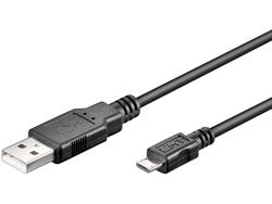 Kabel; USB; K93181; wtyk microUSB; wtyk USB-A; 1,8m; czarny; okrągły; PVC; Goobay; RoHS