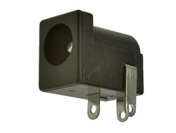 Socket; 2,5mm; with cutout; DC power; 5,5mm; PC-GK2.5; angled 90°; for panel; solder; plastic; RoHS