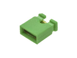 Jumper; pin; Jumper-G; 2,54mm; green; 1x2; straight; open; 6mm; 0/0mm; snap; RoHS