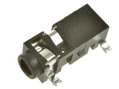 Socket; jack 2,5; GJ-2,5JS; stereo; horizontal; plastic; black; surface mount