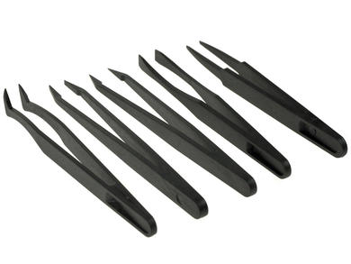 Set of tweezers; ZP-5; 136mm; straight; curved; antistatic