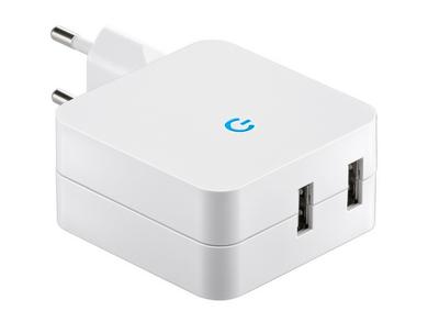 Charger; network; ZSI-67930; 5V DC; 4,2A; 10W; USB socet type A; 100÷240V AC; without cable; white; LED indicator; Goobay; RoHS