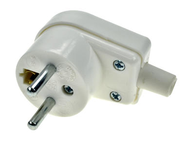 Plug; AC power; CEE 7/6; W10W; angled 90°; for cable; 16A; 250V; screw; Elektroplast; RoHS