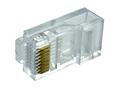 Plug; RJ45 8p8c; RJ(8p)OD; for cable; straight; round cable wire; clear; latch; RoHS