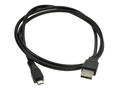 Kabel; USB; KMU; wtyk microUSB; wtyk USB-A; 1m; czarny; okrągły; PVC; RoHS
