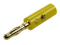 Banana plug; 4mm; 25.419.3; yellow; 41mm; pluggable (4mm banana socket); screwed; 32A; 60V; nickel plated brass; ABS; Amass; RoHS