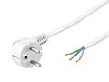 Cable; power supply; 93311; wires; CEE 7/7 angled plug; 2m; white; 3 cores; 0,75mm2; Goobay; PVC; round; stranded; Cu; RoHS