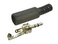 Plug; jack 2,5; WJ-2,5SP; stereo; straight; plastic; black; for cable; solder; RoHS