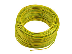 Wire; equipment; H07V-K (LgY); 1 core; stranded; Cu; 1,50mm2; yellow-green; PVC; -40...+70°C; 450/750V; 100m reel; Eltrim; RoHS; 3,4mm; 1x1,50mm2