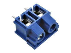 Terminal block; DG365-7.5-02P; 2 ways; R=7,50mm; 12,7mm; 15A; 300V; through hole; straight; square hole; slot screw; screw; horizontal; 2,5mm2; blue; Degson; RoHS