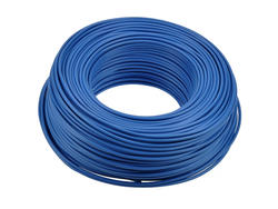 Wire; equipment; H05V-K (LgY); 1 core; stranded; Cu; 0,75mm2; blue; PVC; -40...+70°C; 300/500V; 100m reel; Elektrokabel; RoHS; 2,7mm; 1x0,75mm2