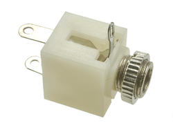 Socket; jack 3,5; GJ-3,5S; stereo; straight; plastic; white; for panel; solder