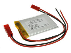 Rechargeable battery; Li-Po; 403450; 3,7V; 750mAh; 4x34x50mm; PCM protection; connector + socket 2,54*2pins; AKYGA; RoHS