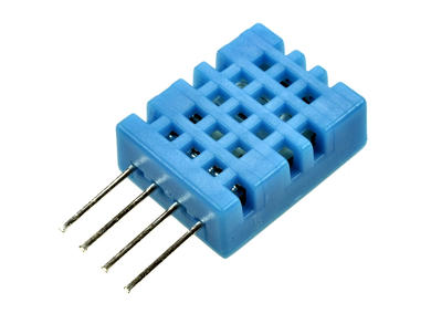 Sensor; temperature; humidity; DHT11; with digital output; SIL4; solder; flat; through hole; 3÷5V; DC; 0÷50°C; 20÷90% RH; 0,4%