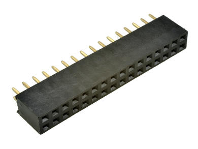 Socket; pin; PBD32S; 2,54mm; black; 2x16; straight; 8,5mm; 3mm; through hole; gold plated; RoHS