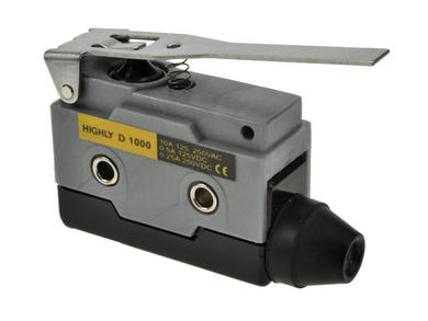 Limit switch; D1000; lever; 73,2mm; 1NO+1NC common pin; snap action; screw; 10A; 250V; IP40; Highly; RoHS