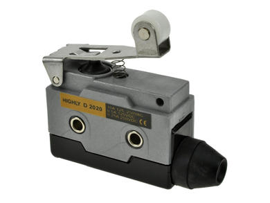 Limit switch; D2020; lever with roller; 43mm; 1NO+1NC common pin; snap action; screw; 10A; 250V; IP40; Highly; RoHS