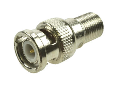 Adapter plug / socket; F; BNC; WT.BNC-GN.F; straight; silver; white; RoHS