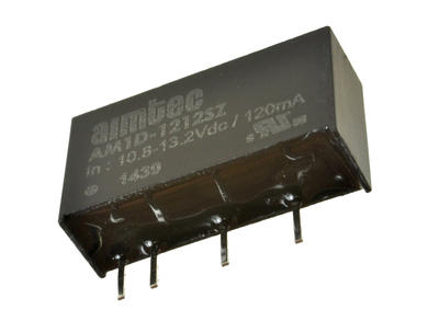 Power Inverter; AM1D-1212SZ; DC/DC converter; 12V (10,8÷13,2)V; DC; 12V; DC; 83mA; 1W; insulated; 1kV; SIL7; through hole (THT); Aimtec; RoHS