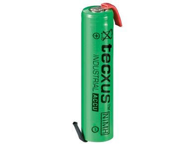 Rechargeable battery; Ni-Mh; T800AAA; 1,2V; 800mAh; fi 10,5x44,5mm; 2 pins; for soldering; TECXUS; R3 AAA