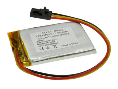 Rechargeable battery; Li-Po; 573450.3; 3,7V; 980mAh; 5,7x34x50mm; PCM protection; AKYGA