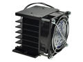 Heatsink; with fan 220V AC; SSRTH-55-WO; 8025S2ML Maxair slide 27,3m3/h; 0,9K/W; blackened; 55mm; 100mm; 80mm; Firma Piekarz; RoHS